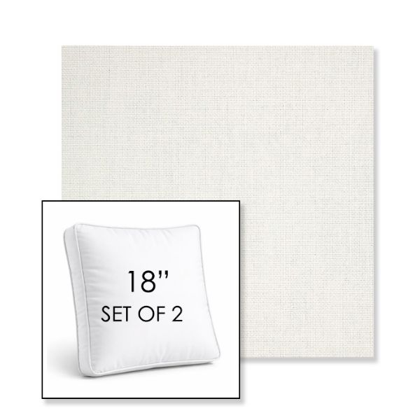 Picture of Idol Snow | Set of 2 | 18" Sunbrella Boxed Square Outdoor Throw Pillows with Premium Inserts