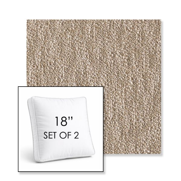 Picture of Improve Dune | Set of 2 | 18" Sunbrella Boxed Square Outdoor Throw Pillows with Premium Inserts