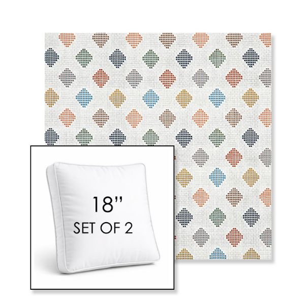Picture of Infused Gem | Set of 2 | 18" Sunbrella Boxed Square Outdoor Throw Pillows with Premium Inserts