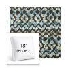 Picture of Inga Green Tea | Set of 2 | 18" Sunbrella Boxed Square Outdoor Throw Pillows with Premium Inserts