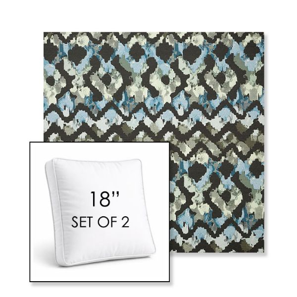 Picture of Inga Green Tea | Set of 2 | 18" Sunbrella Boxed Square Outdoor Throw Pillows with Premium Inserts