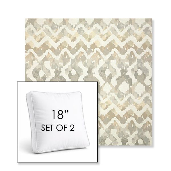 Picture of Inga Marble | Set of 2 | 18" Sunbrella Boxed Square Outdoor Throw Pillows with Premium Inserts