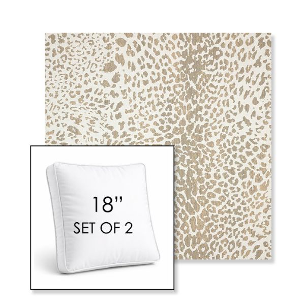 Picture of Instinct Dune | Set of 2 | 18" Sunbrella Boxed Square Outdoor Throw Pillows with Premium Inserts
