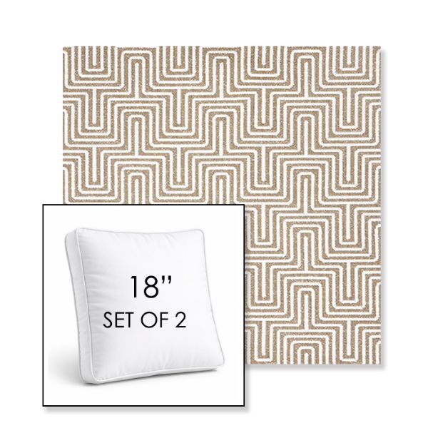 Picture of Key Figure Mineral | Set of 2 | 18" Sunbrella Boxed Square Outdoor Throw Pillows with Premium Inserts