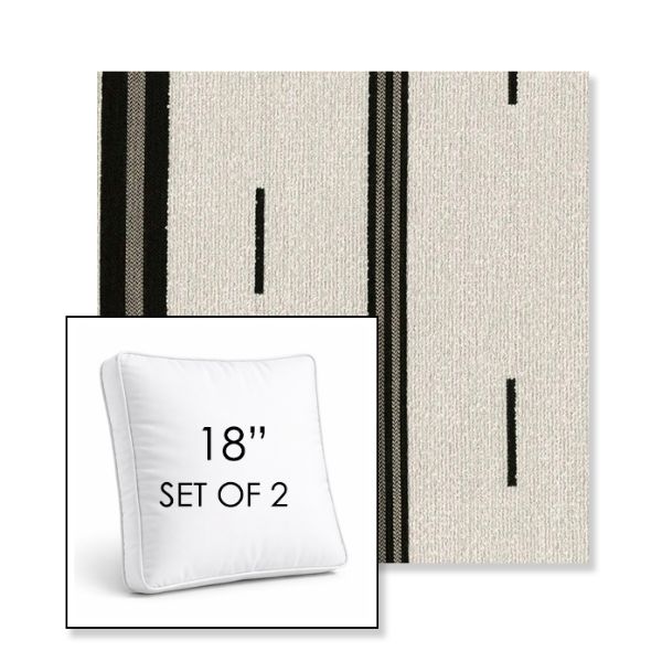 Picture of Khaima Fonio | Set of 2 | 18" Sunbrella Boxed Square Outdoor Throw Pillows with Premium Inserts