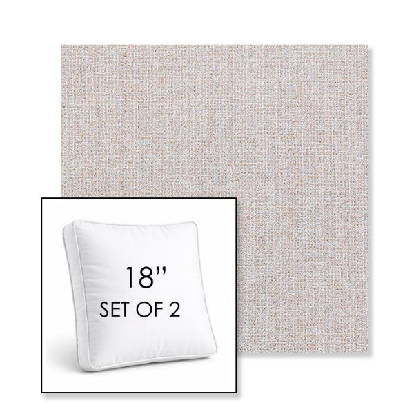 Picture of Kismet Flax | Set of 2 | 18" Sunbrella Boxed Square Outdoor Throw Pillows with Premium Inserts
