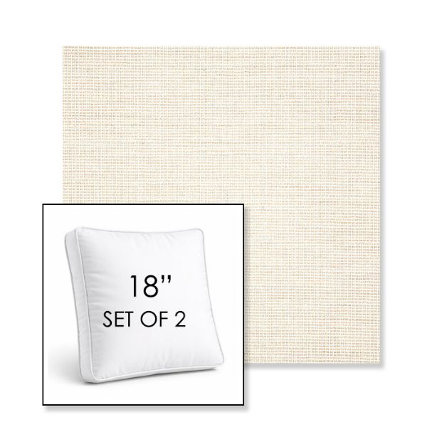 Picture of Kudos Vellum | Set of 2 | 18" Sunbrella Boxed Square Outdoor Throw Pillows with Premium Inserts