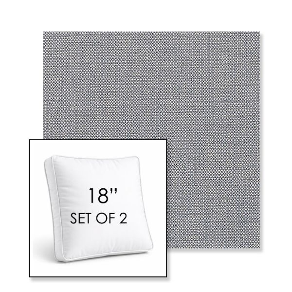 Picture of Linville Denim | Set of 2 | 18" Sunbrella Boxed Square Outdoor Throw Pillows with Premium Inserts