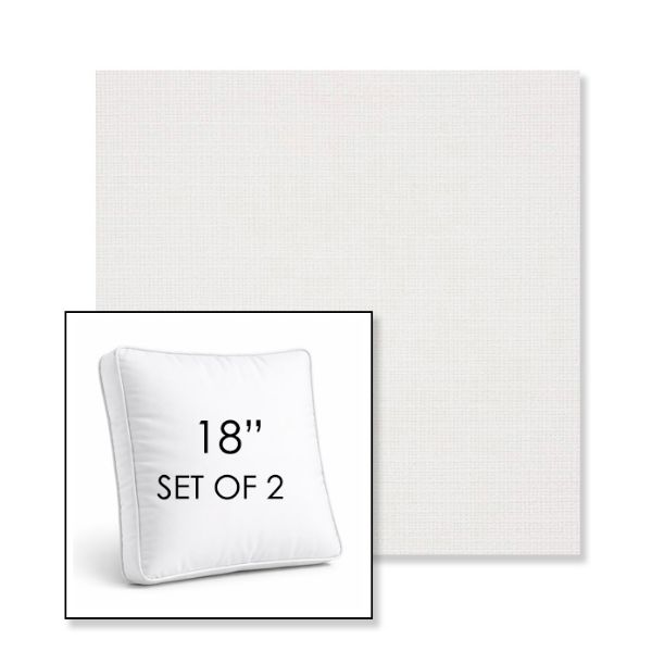 Picture of Linville Snow | Set of 2 | 18" Sunbrella Boxed Square Outdoor Throw Pillows with Premium Inserts
