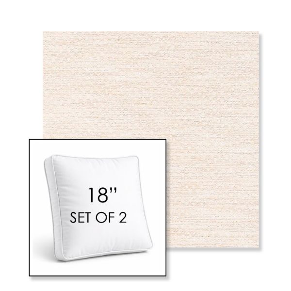 Picture of Litchfield Eggshell | Set of 2 | 18" Sunbrella Boxed Square Outdoor Throw Pillows with Premium Inserts