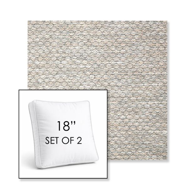 Picture of Litchfield Fog | Set of 2 | 18" Sunbrella Boxed Square Outdoor Throw Pillows with Premium Inserts