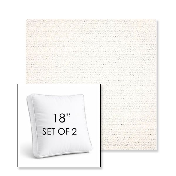 Picture of Litchfield Snow | Set of 2 | 18" Sunbrella Boxed Square Outdoor Throw Pillows with Premium Inserts