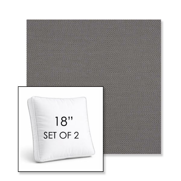 Picture of Lopi Charcoal | Set of 2 | 18" Sunbrella Boxed Square Outdoor Throw Pillows with Premium Inserts