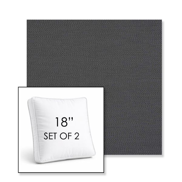Picture of Lopi Shadow | Set of 2 | 18" Sunbrella Boxed Square Outdoor Throw Pillows with Premium Inserts