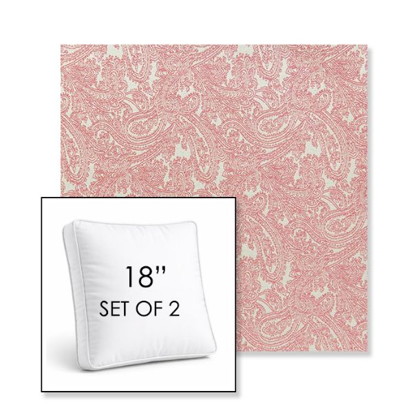 Picture of Mahalo Hibiscus | Set of 2 | 18" Sunbrella Boxed Square Outdoor Throw Pillows with Premium Inserts