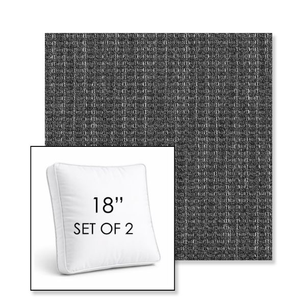 Picture of Metamorphic Slate | Set of 2 | 18" Sunbrella Boxed Square Outdoor Throw Pillows with Premium Inserts