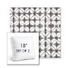 Picture of Midori Stone | Set of 2 | 18" Sunbrella Boxed Square Outdoor Throw Pillows with Premium Inserts