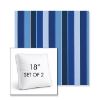 Picture of Milano Cobalt | Set of 2 | 18" Sunbrella Boxed Square Outdoor Throw Pillows with Premium Inserts