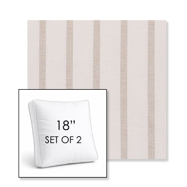 Picture of Mixi Linen | Set of 2 | 18" Sunbrella Boxed Square Outdoor Throw Pillows with Premium Inserts