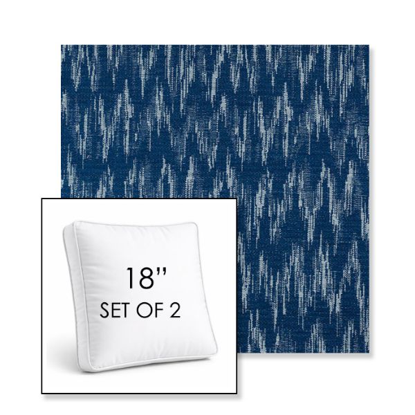 Picture of Mountains Lagoon | Set of 2 | 18" Sunbrella Boxed Square Outdoor Throw Pillows with Premium Inserts