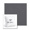 Picture of Natte Charcoal Chine | Set of 2 | 18" Sunbrella Boxed Square Outdoor Throw Pillows with Premium Inserts