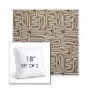 Picture of Nema Pampas | Set of 2 | 18" Sunbrella Boxed Square Outdoor Throw Pillows with Premium Inserts