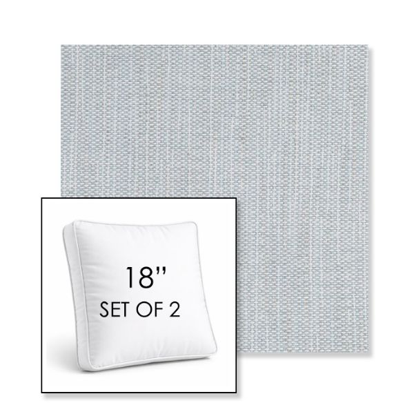 Picture of Nova Chambray | Set of 2 | 18" Sunbrella Boxed Square Outdoor Throw Pillows with Premium Inserts