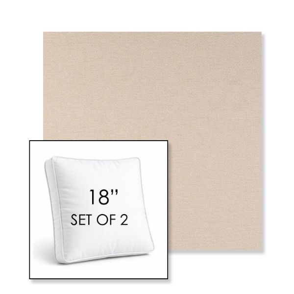 Picture of Nuance Eggshell | Set of 2 | 18" Sunbrella Boxed Square Outdoor Throw Pillows with Premium Inserts