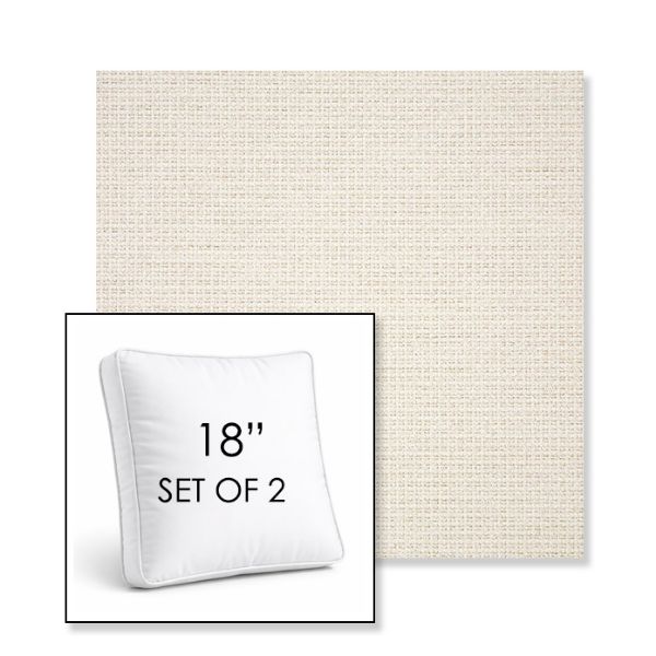 Picture of Nurture White | Set of 2 | 18" Sunbrella Boxed Square Outdoor Throw Pillows with Premium Inserts