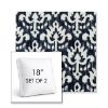 Picture of Patra Indigo | Set of 2 | 18" Sunbrella Boxed Square Outdoor Throw Pillows with Premium Inserts