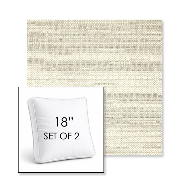 Picture of Piazza Vapor | Set of 2 | 18" Sunbrella Boxed Square Outdoor Throw Pillows with Premium Inserts