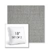 Picture of Pique Ash | Set of 2 | 18" Sunbrella Boxed Square Outdoor Throw Pillows with Premium Inserts