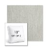 Picture of Pique Gravel | Set of 2 | 18" Sunbrella Boxed Square Outdoor Throw Pillows with Premium Inserts