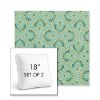 Picture of Plume Peacock | Set of 2 | 18" Sunbrella Boxed Square Outdoor Throw Pillows with Premium Inserts