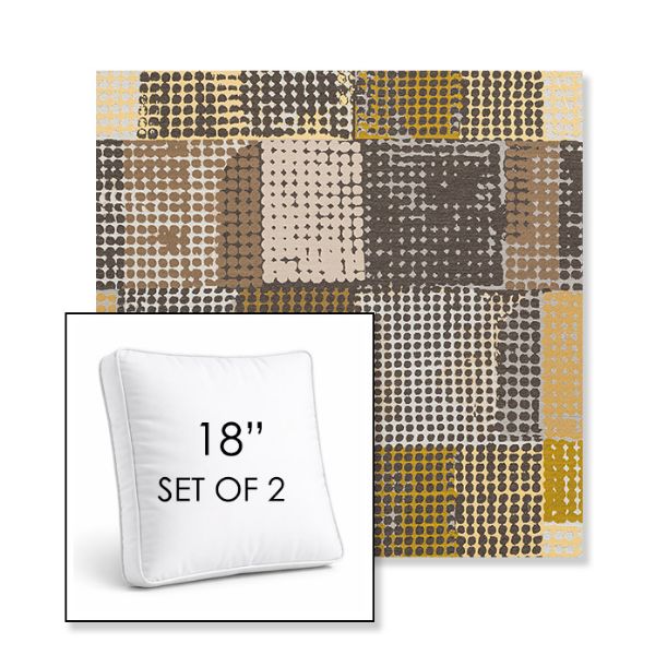 Picture of Pop Corn | Set of 2 | 18" Sunbrella Boxed Square Outdoor Throw Pillows with Premium Inserts