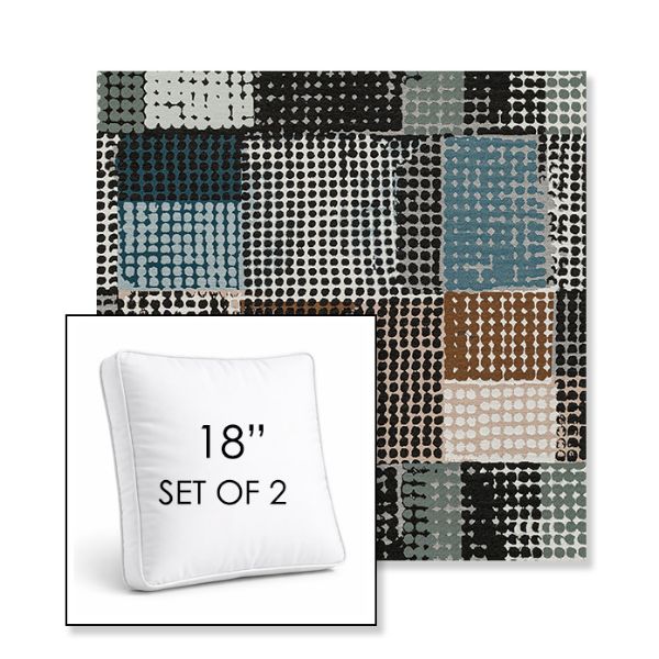 Picture of Pop Fizz | Set of 2 | 18" Sunbrella Boxed Square Outdoor Throw Pillows with Premium Inserts