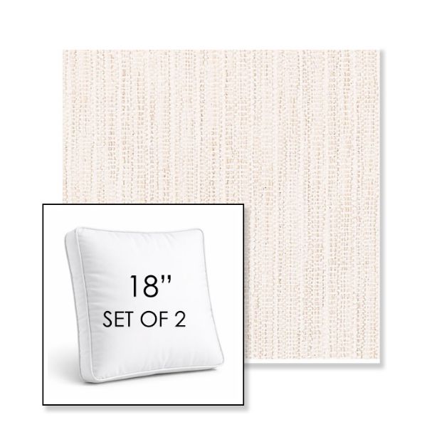 Picture of Poros Eggshell | Set of 2 | 18" Sunbrella Boxed Square Outdoor Throw Pillows with Premium Inserts