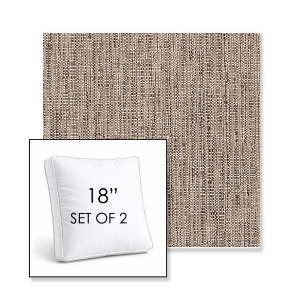 Picture of Poros Rattan | Set of 2 | 18" Sunbrella Boxed Square Outdoor Throw Pillows with Premium Inserts