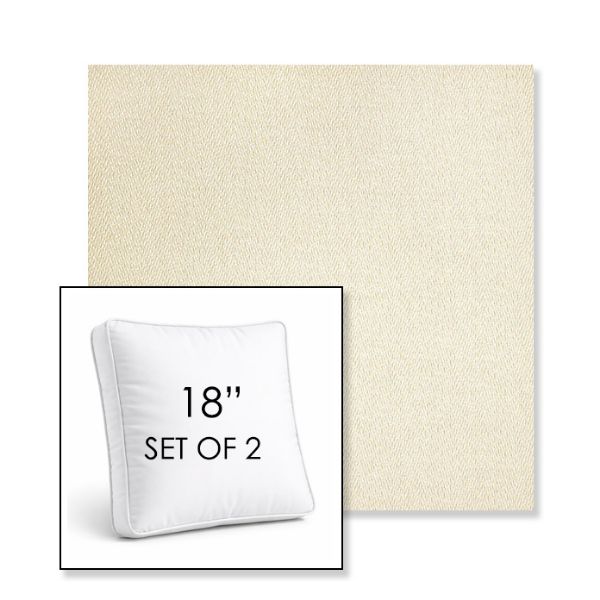 Picture of Posh Salt | Set of 2 | 18" Sunbrella Boxed Square Outdoor Throw Pillows with Premium Inserts