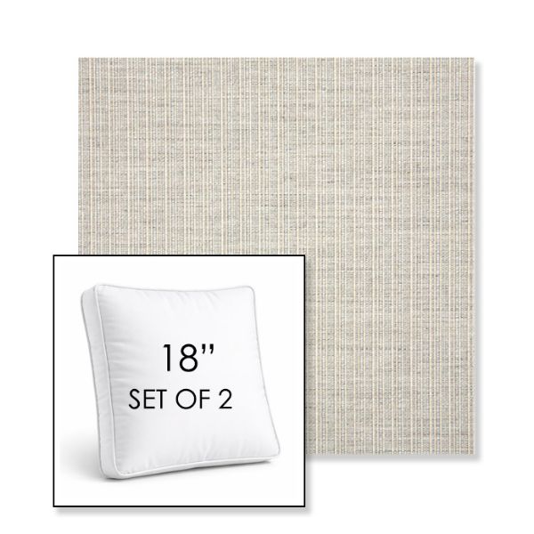 Picture of Proven Dove | Set of 2 | 18" Sunbrella Boxed Square Outdoor Throw Pillows with Premium Inserts