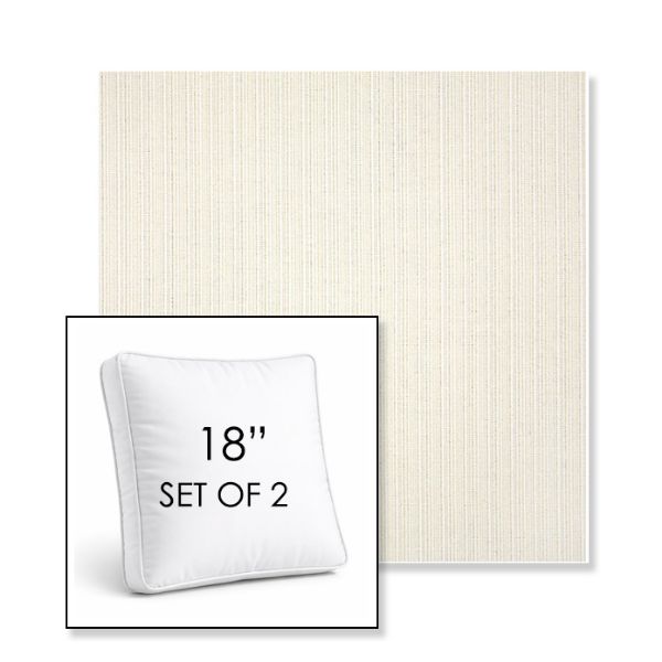 Picture of Proven Ivory | Set of 2 | 18" Sunbrella Boxed Square Outdoor Throw Pillows with Premium Inserts