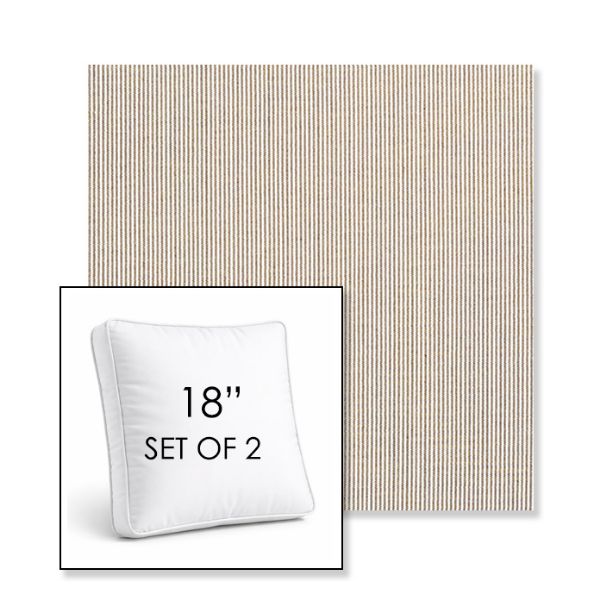 Picture of Replay Char | Set of 2 | 18" Sunbrella Boxed Square Outdoor Throw Pillows with Premium Inserts