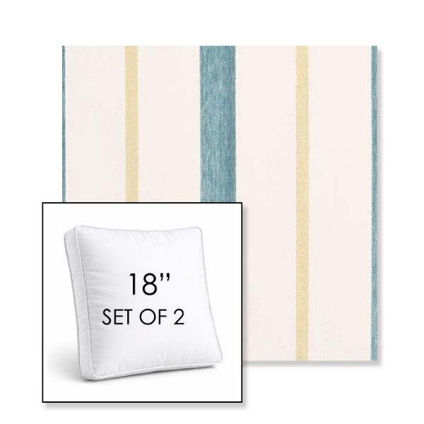 Picture of Revival Lake | Set of 2 | 18" Sunbrella Boxed Square Outdoor Throw Pillows with Premium Inserts