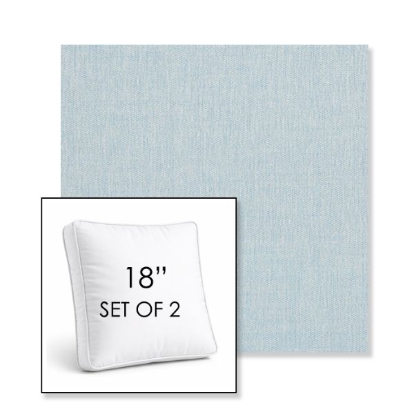 Picture of Ritsy Sky | Set of 2 | 18" Sunbrella Boxed Square Outdoor Throw Pillows with Premium Inserts