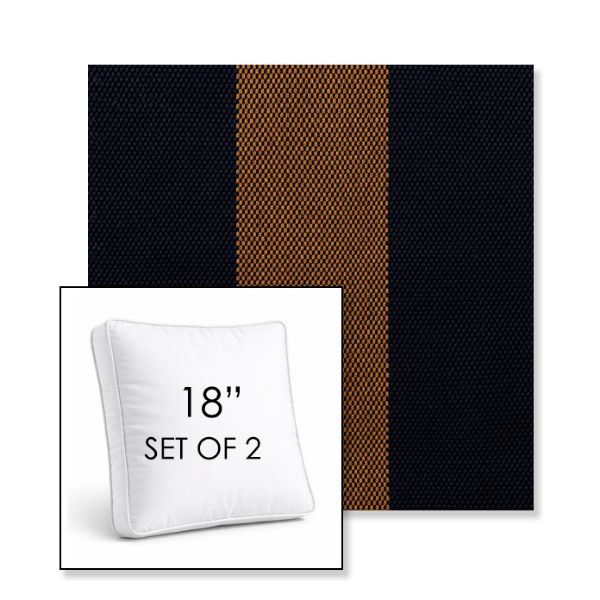 Picture of Rothko Bourbon Blue | Set of 2 | 18" Sunbrella Boxed Square Outdoor Throw Pillows with Premium Inserts