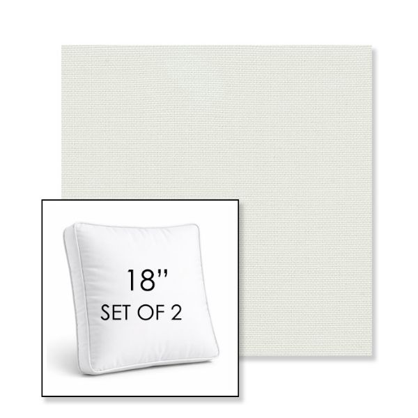 Picture of Sailcloth Salt | Set of 2 | 18" Sunbrella Boxed Square Outdoor Throw Pillows with Premium Inserts