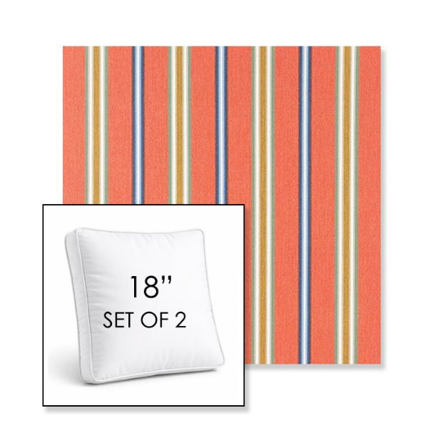 Picture of Saltillo Sedona | Set of 2 | 18" Sunbrella Boxed Square Outdoor Throw Pillows with Premium Inserts