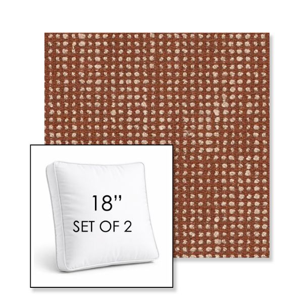 Picture of Slow Alezan | Set of 2 | 18" Sunbrella Boxed Square Outdoor Throw Pillows with Premium Inserts