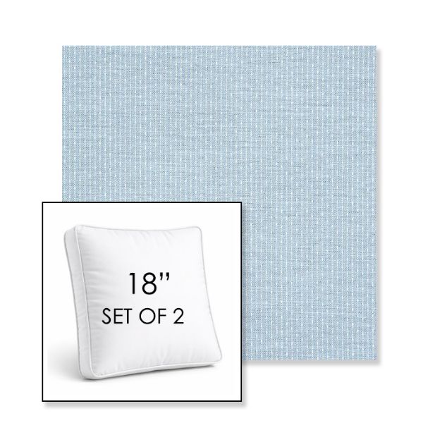 Picture of Solo Ocean | Set of 2 | 18" Sunbrella Boxed Square Outdoor Throw Pillows with Premium Inserts