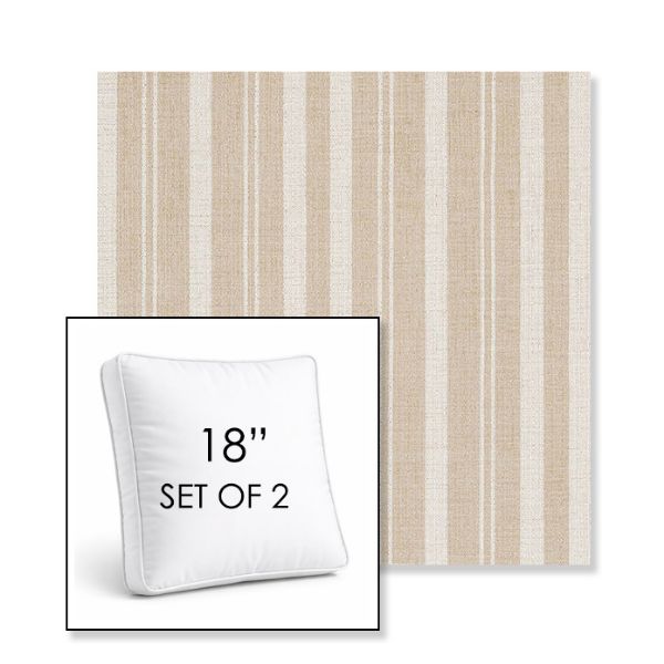 Picture of Tranquil Camel | Set of 2 | 18" Sunbrella Boxed Square Outdoor Throw Pillows with Premium Inserts